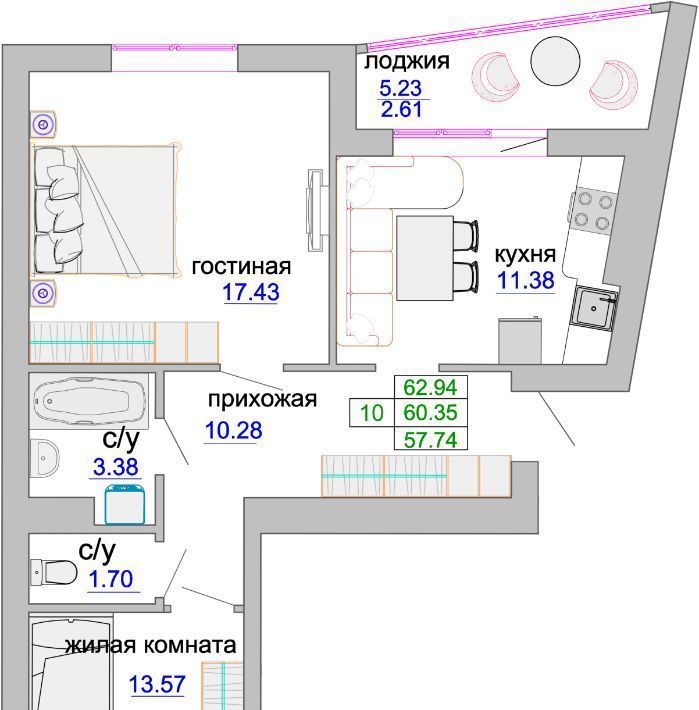 квартира р-н Зеленоградский г Зеленоградск ул Тургенева 16а фото 1