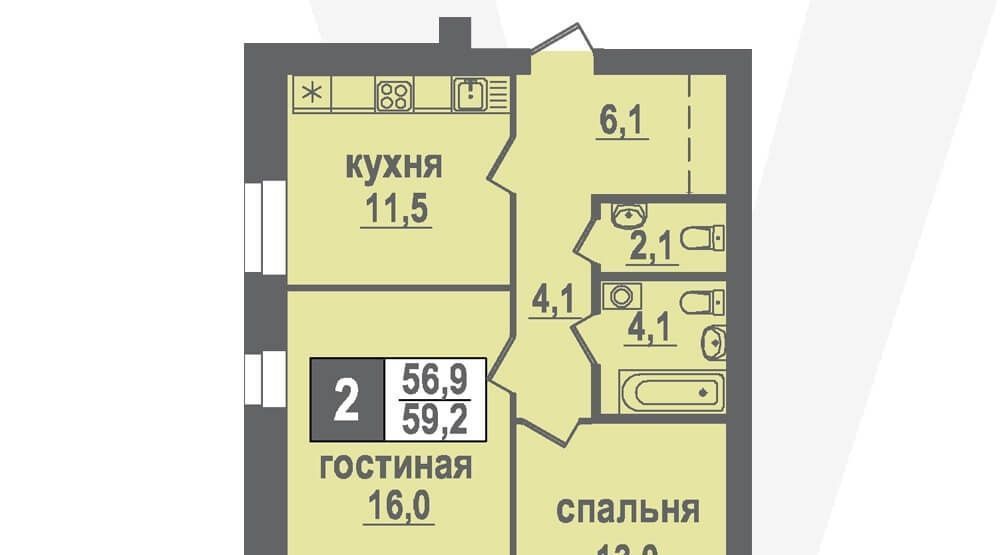 квартира рп Кольцово пр-кт Никольский 20 Золотая Нива фото 1