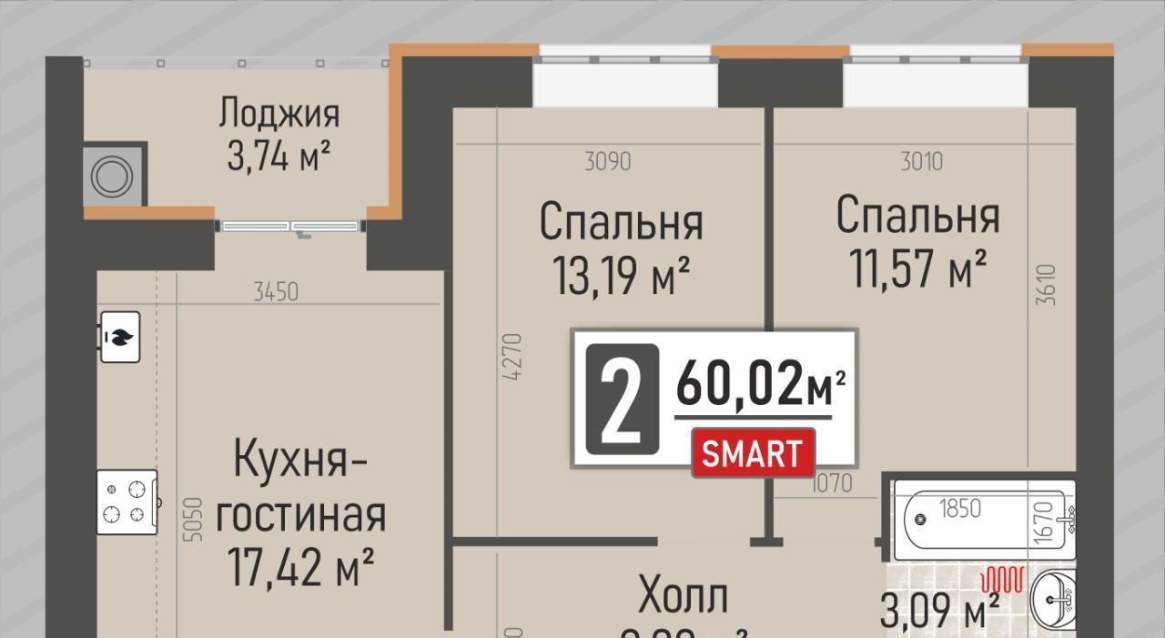 квартира р-н Рыбновский г Рыбное ЖК «Мега» жилой квартал фото 3