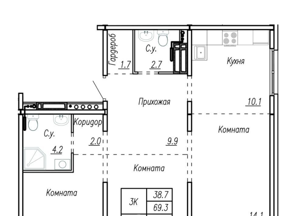 квартира г Барнаул р-н Индустриальный ул Шумакова фото 1