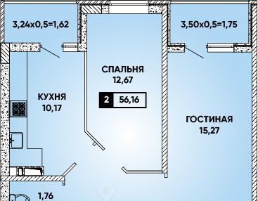 квартира г Краснодар р-н Прикубанский микрорайон «Губернский» Прикубанский округ фото 1