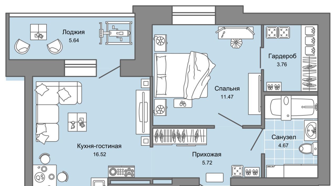 квартира г Ульяновск р-н Заволжский Новый Город ЖК Центрополис 4 Центральный кв-л фото 1