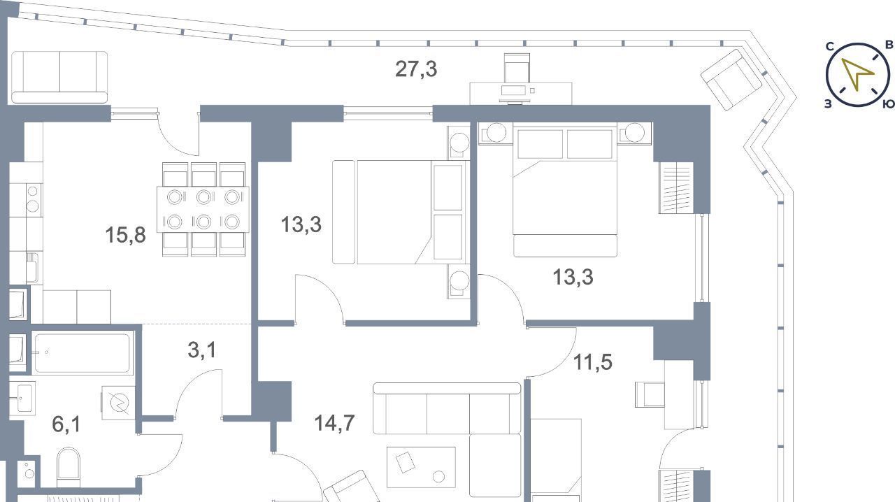 квартира г Сургут тракт Югорский 43 27А фото 3