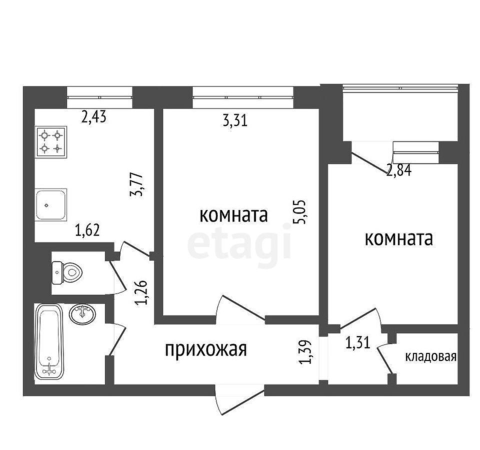 квартира г Красноярск р-н Свердловский ул Парашютная 70а Красноярский кадастровый район фото 9