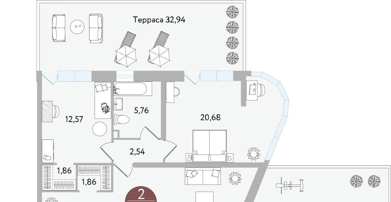 квартира г Тюмень р-н Центральный ул Николая Машарова 8 фото 1