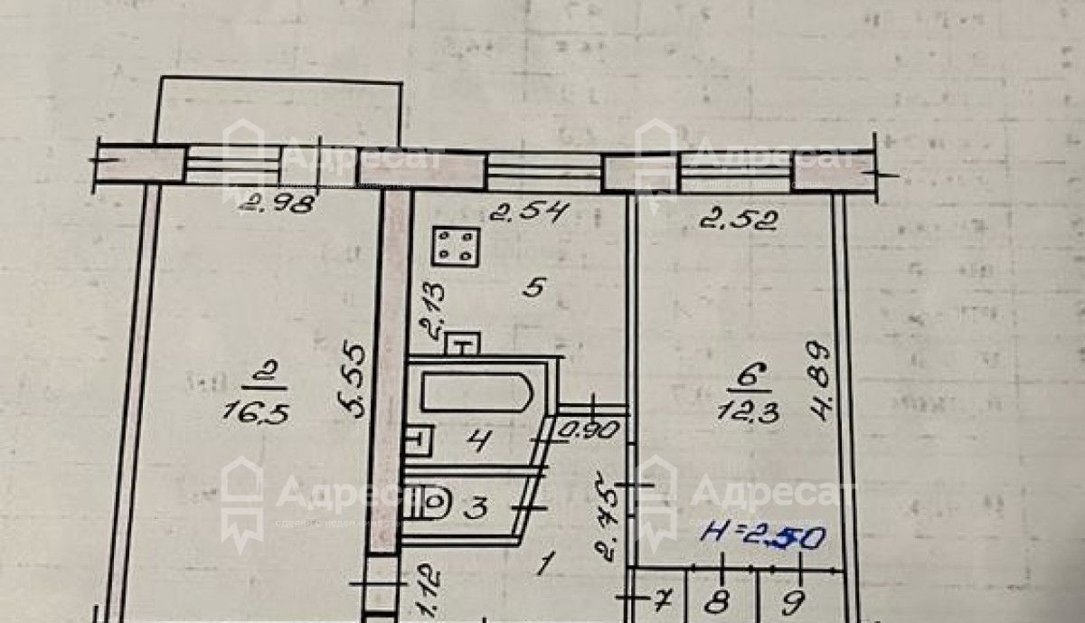 квартира г Волгоград р-н Центральный ул им. Глазкова 15 фото 5