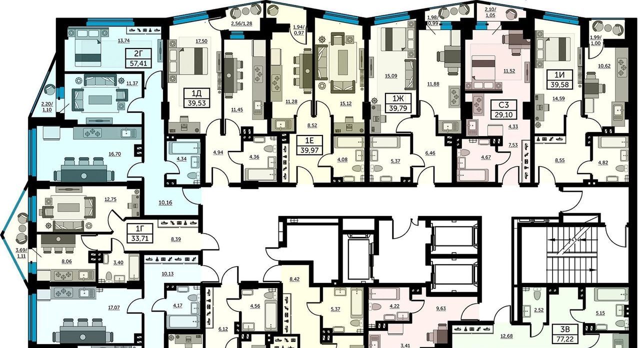 квартира г Ростов-на-Дону р-н Кировский ул Красноармейская 157в/83с 1 фото 2