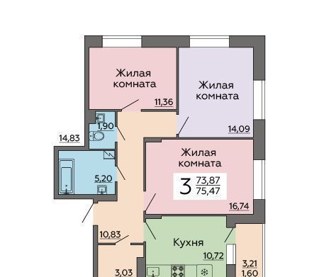 квартира г Воронеж р-н Коминтерновский ул Независимости 78 ЖК «Галактика 2|3» фото 1