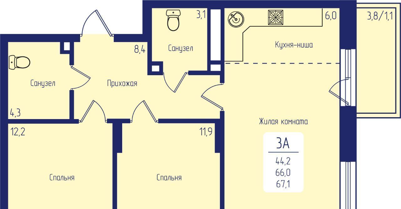 квартира г Красноярск р-н Октябрьский пр-кт Свободный фото 1