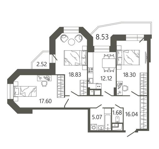 квартира г Подольск ул Советская 18 ЖК «‎Мессиер 18» корп. 2 фото