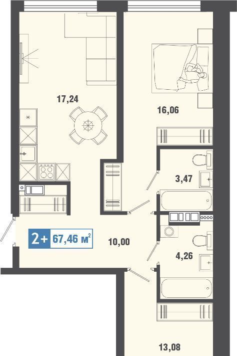 квартира г Тюмень п Рощино р-н Калининский ул Александра Федоровича 10 фото 1