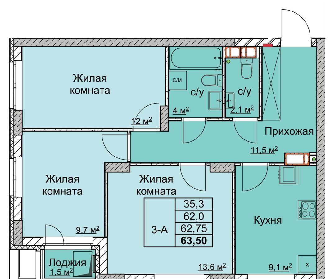 квартира г Нижний Новгород р-н Ленинский Заречная ул Профинтерна 2 фото 1