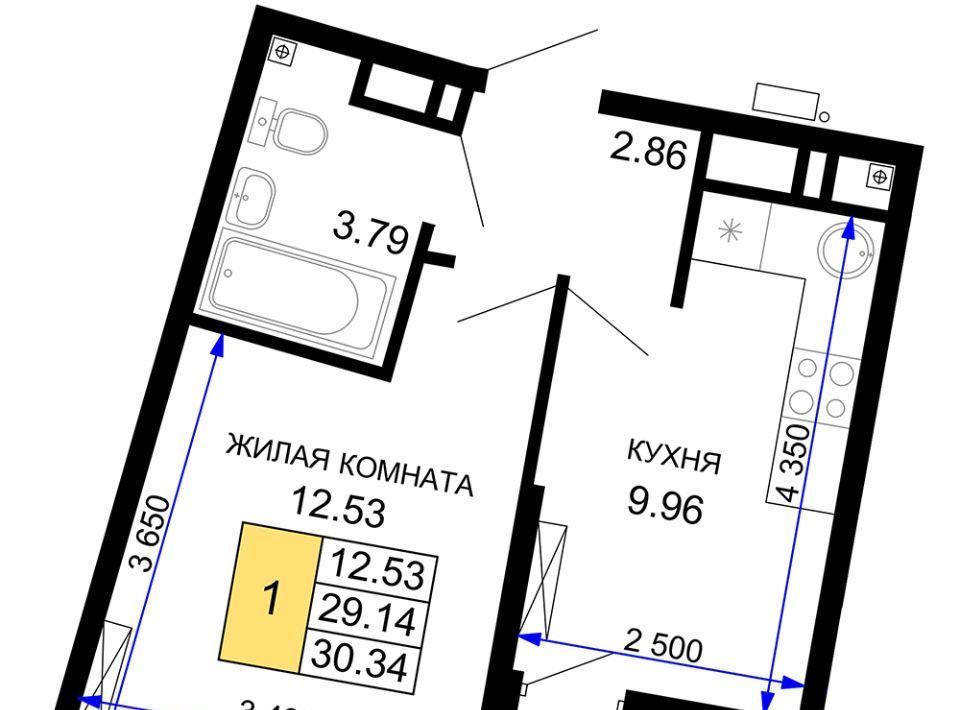 квартира г Краснодар р-н Центральный ЖК Фонтаны Черемушки мкр фото 1