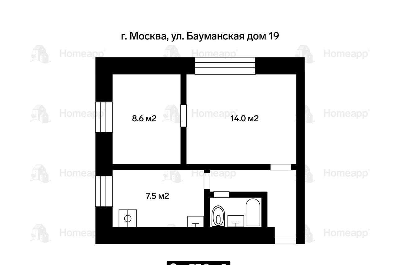 квартира г Москва метро Бауманская ул Бауманская 19 фото 12