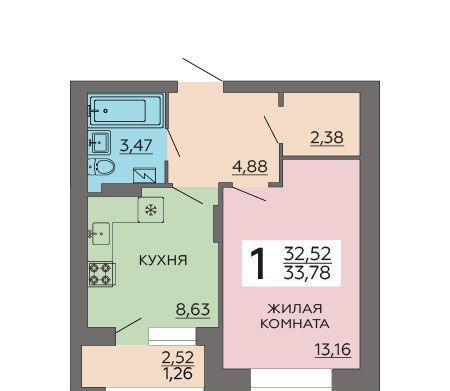 квартира г Воронеж р-н Коминтерновский ул Независимости 78 ЖК «Галактика 2|3» фото 1