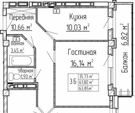 квартира г Набережные Челны р-н Комсомольский ул Шамиля Усманова 5б фото 1