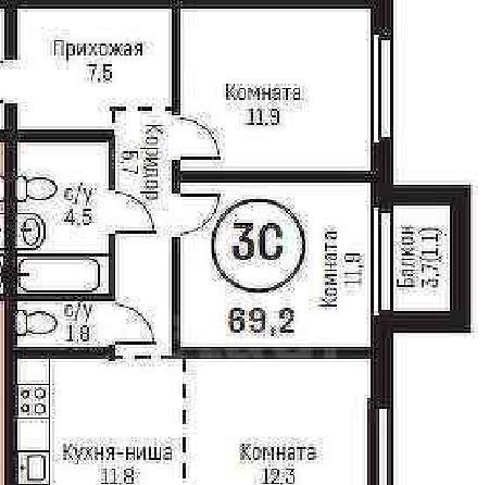 квартира г Барнаул р-н Индустриальный 2036 кв-л фото 1