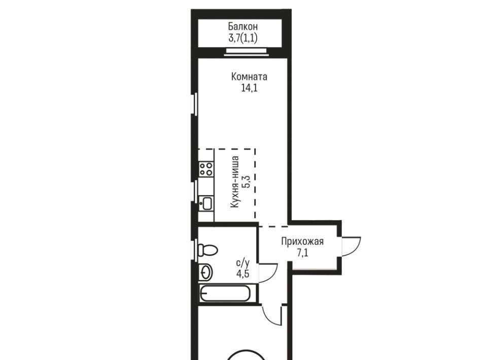 квартира г Барнаул р-н Индустриальный ул Сергея Семенова 27/2 фото 1