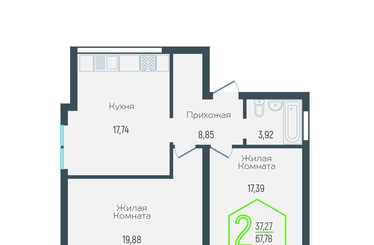 квартира г Краснодар р-н Прикубанский ул Атлантическая 2к/8 фото 2