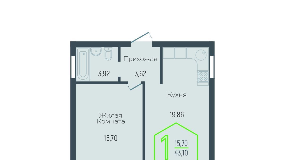 квартира г Краснодар р-н Прикубанский ул Атлантическая 2к/3 фото 2