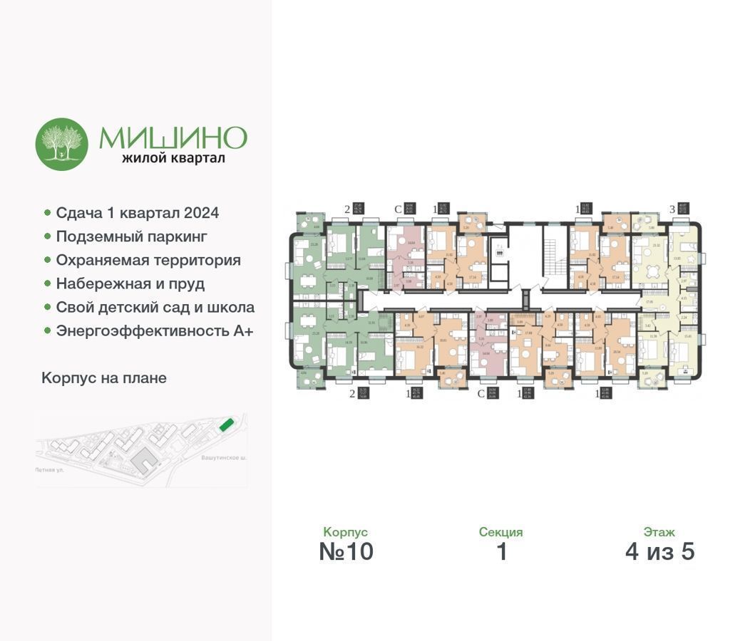 квартира г Химки ул Озерная 10 ЖК «Мишино-2» фото 3