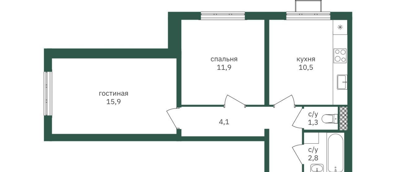 квартира г Москва метро Лесопарковая ЖК «Зеленая вертикаль» 4 фото 1