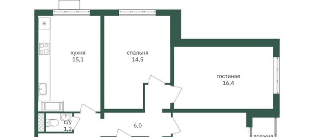 квартира г Москва метро Лесопарковая ЖК «Зеленая вертикаль» 6 фото