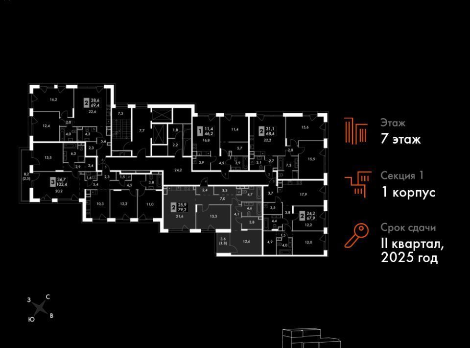 квартира г Москва метро Свиблово ул Снежная 22к/3 район Свиблово фото 2