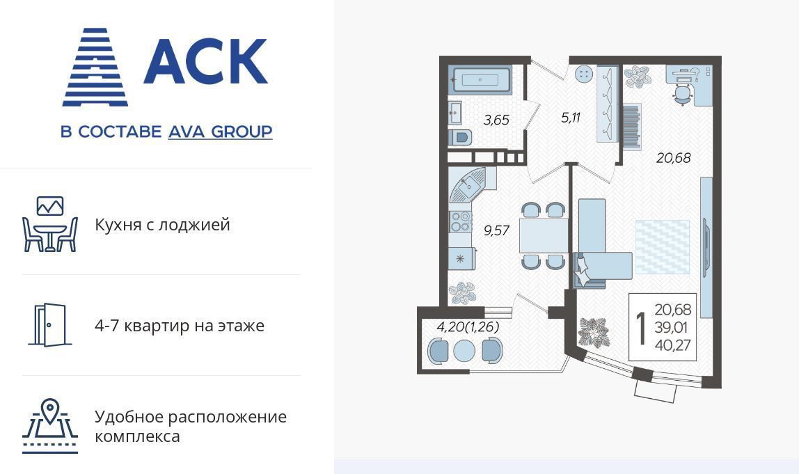 квартира г Краснодар р-н Карасунский ул Уральская 100/8 фото 1