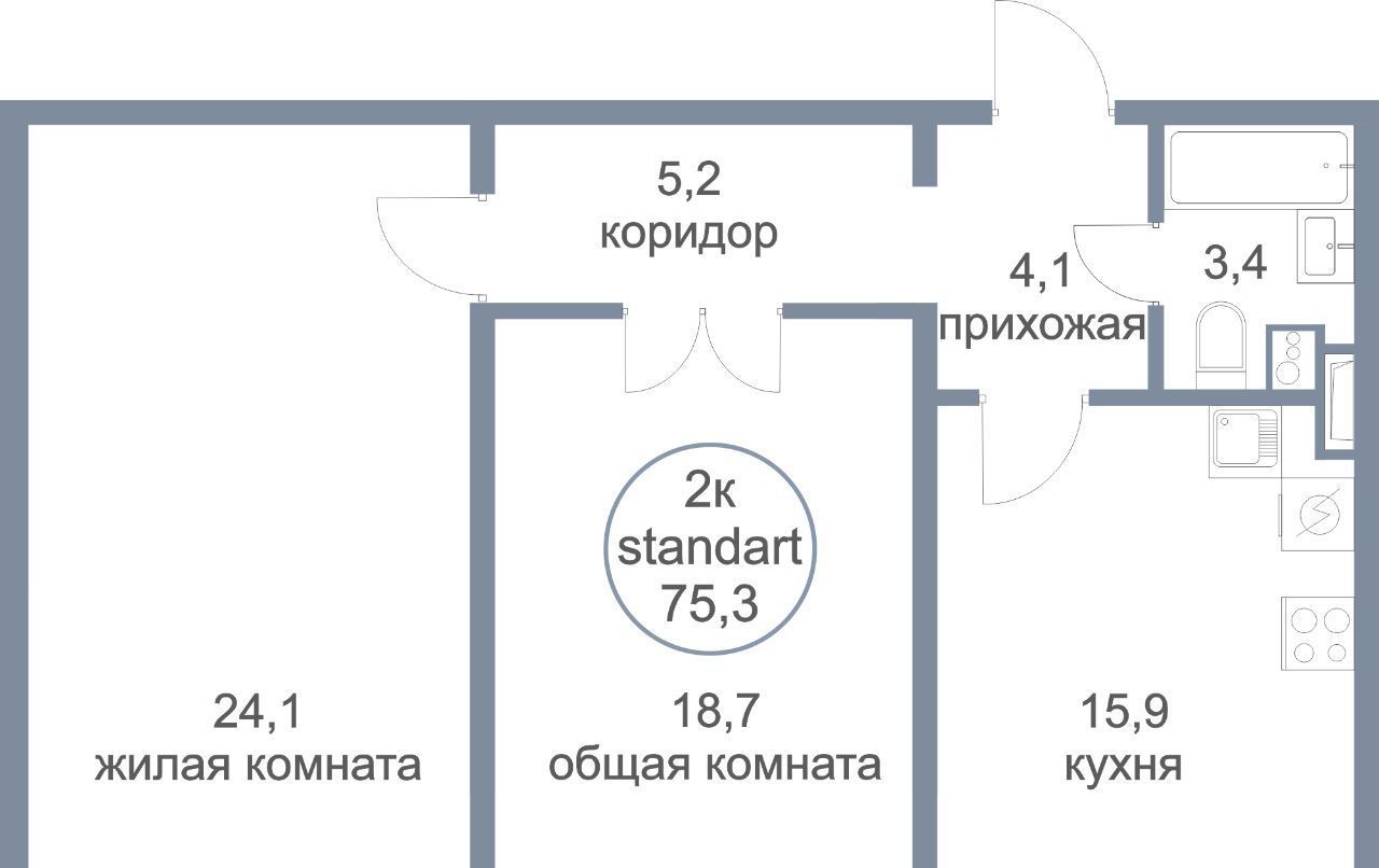 квартира городской округ Солнечногорск д Голубое б-р Парковый 2к/6 Нахабино фото 1