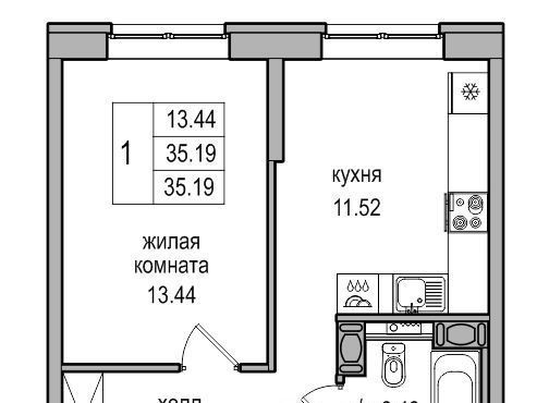 квартира г Санкт-Петербург п Парголово ул Заречная 54 метро Парнас фото 1