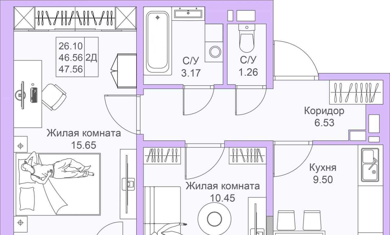 квартира г Казань метро Горки ул Александра Курынова 1/4 фото 1