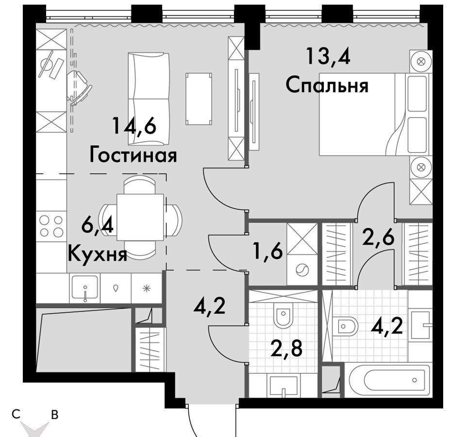 квартира г Москва метро Хорошёво Хорошево-Мневники проезд 3-й Силикатный 7/1 ЖК «Sydney City» фото 1