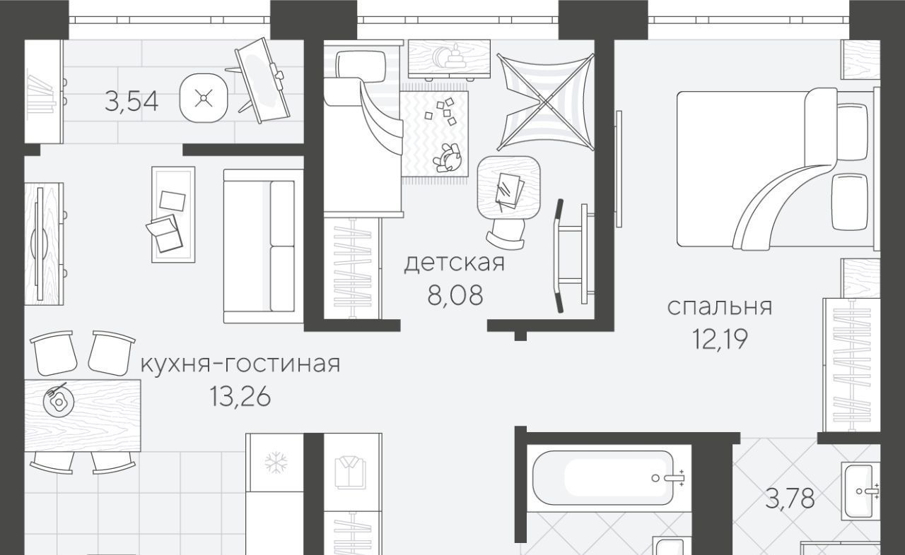 квартира г Тюмень р-н Калининский ул Василия Малкова 12 фото 1