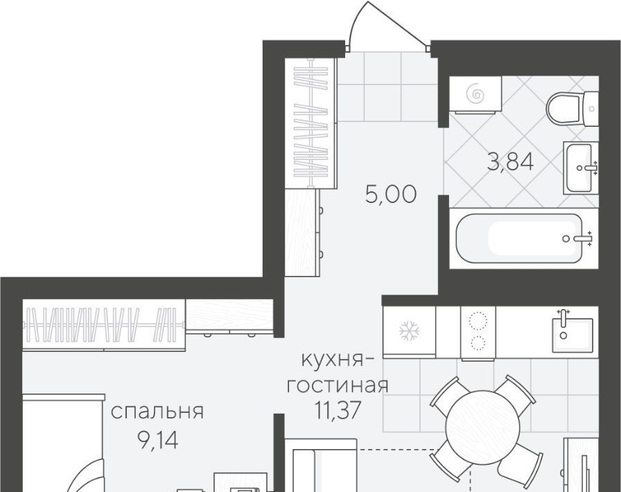 квартира г Тюмень р-н Калининский ул Василия Малкова 12 фото 1