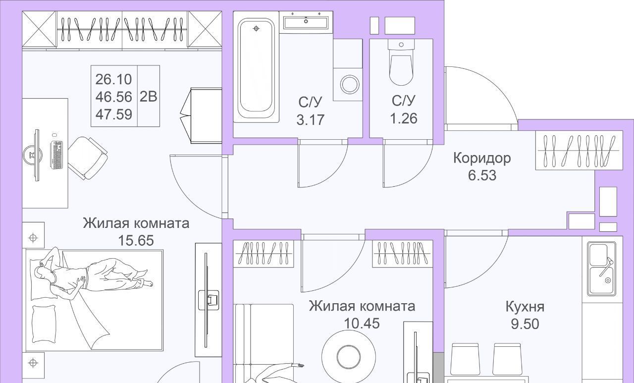 квартира г Казань метро Горки ЖК «Светлая долина» фото 1