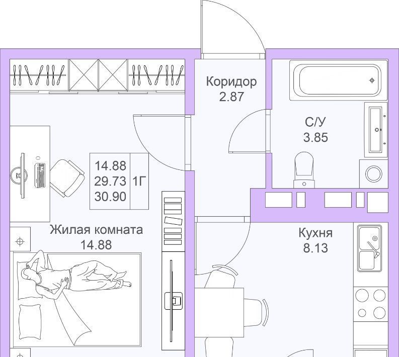 квартира г Казань метро Горки ул Александра Курынова 1/3 фото 1