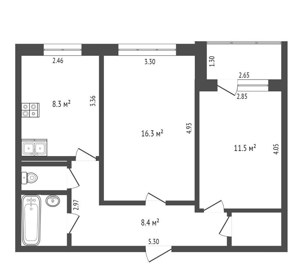 квартира г Набережные Челны р-н Комсомольский ЗЯБ ул Тан 225а фото 17