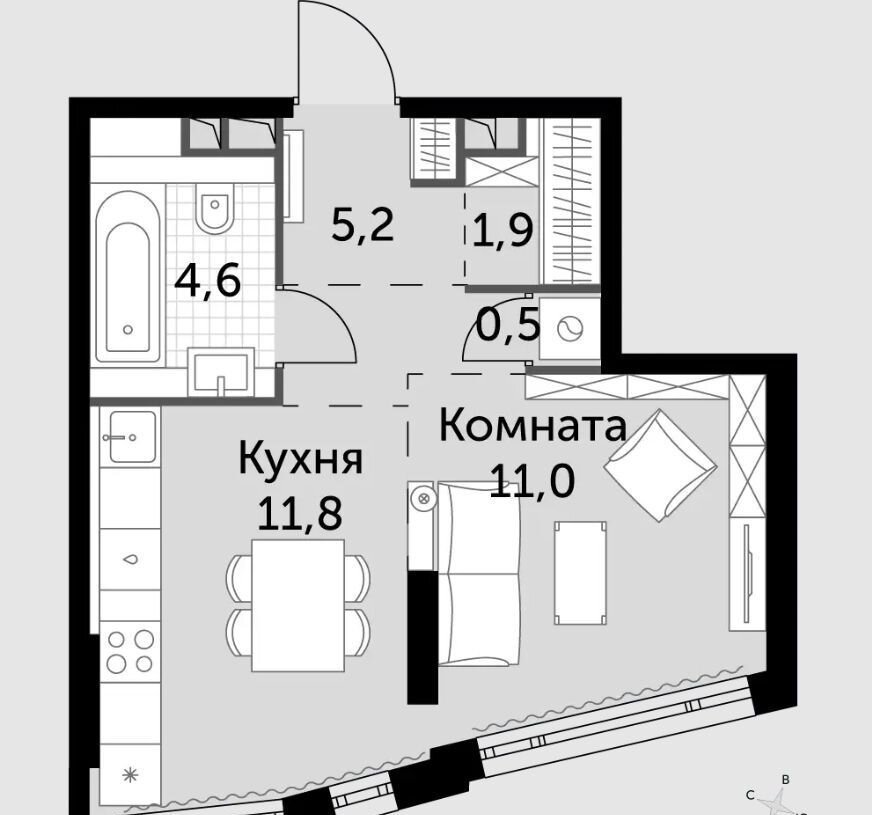 квартира г Москва метро Нагатинская Нагатино-Садовники ш Варшавское 37 к 4 с 2 фото 3