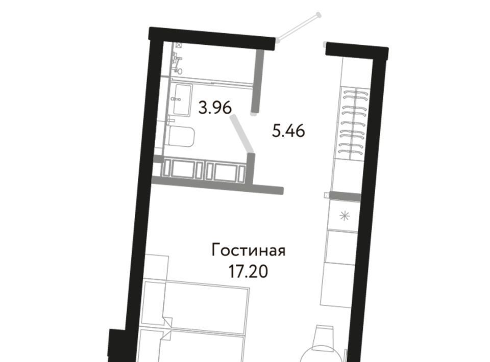 квартира г Санкт-Петербург Гавань пр-кт Средний В.О. 87/3 Горный институт, просп. Средний Васильевского острова, 87к 3 фото 1