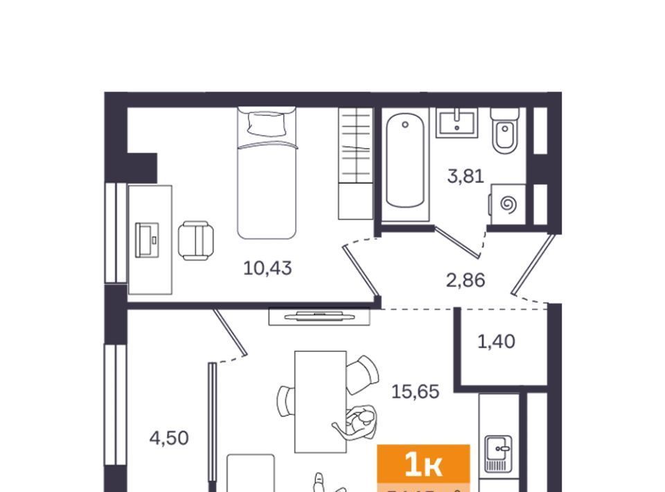 квартира г Курган мкр 1-й п Заозерный жилрайон, 25Б фото 1