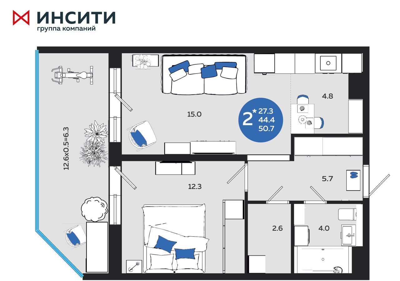 квартира г Краснодар р-н Прикубанский б-р им. Адмирала Пустошкина 11/3 Прикубанский округ фото 1