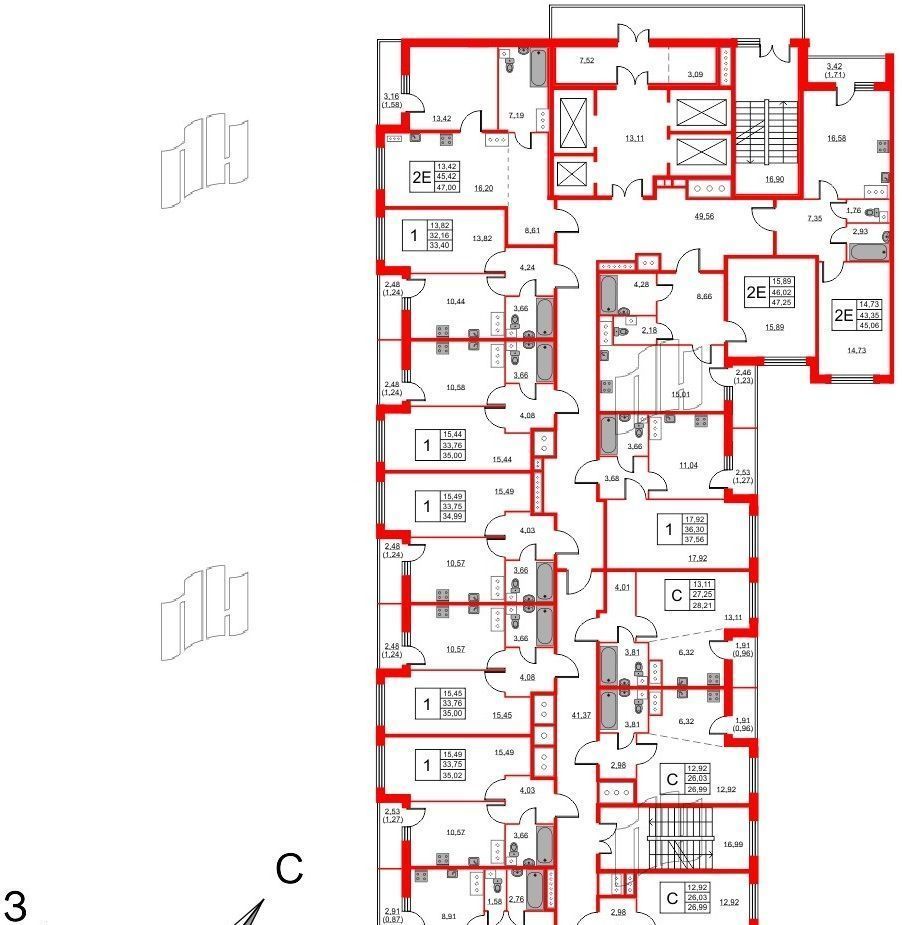 квартира г Санкт-Петербург метро Обухово ул Русановская 20к/1 фото 2