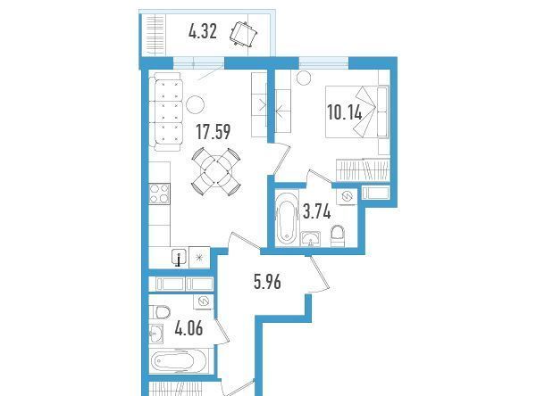 квартира г Санкт-Петербург п Шушары ЖК Аэросити-3 метро Купчино фото 1