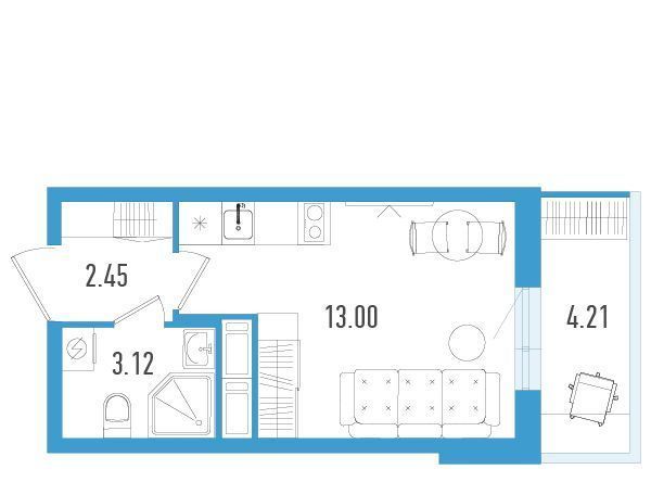 квартира г Санкт-Петербург п Шушары ЖК Аэросити-3 метро Купчино фото 1