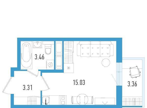 квартира г Санкт-Петербург п Шушары ЖК Аэросити-3 метро Купчино фото 1