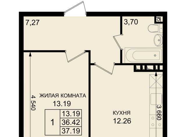 квартира р-н Динской п Южный ул Казачья 2 Южно-Кубанское с/пос фото