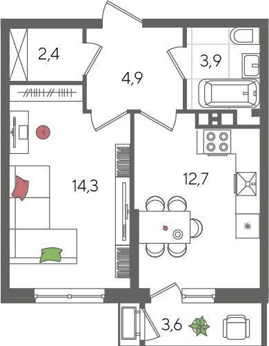 квартира г Краснодар р-н Карасунский ул Новороссийская 88 фото 1