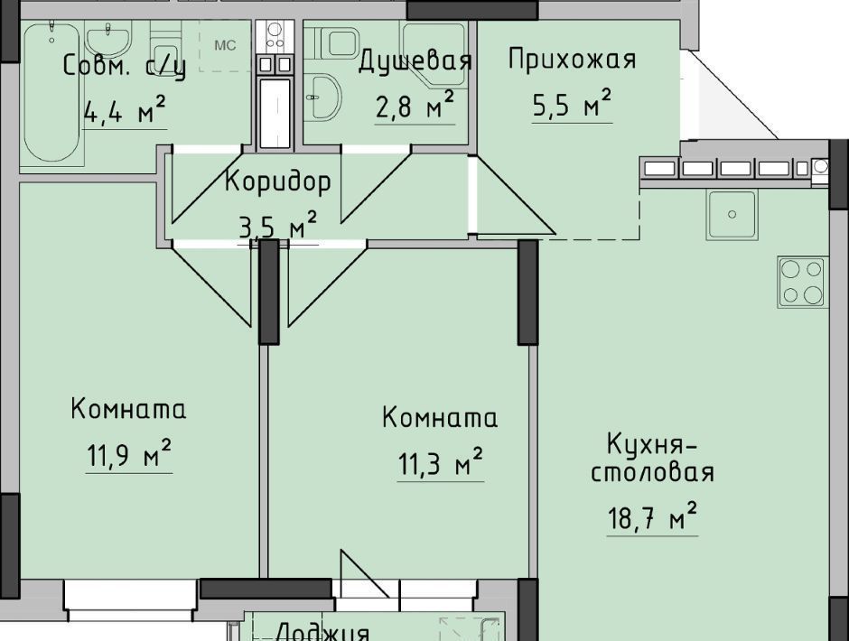 квартира г Ижевск р-н Октябрьский ул Холмогорова 89 фото 1