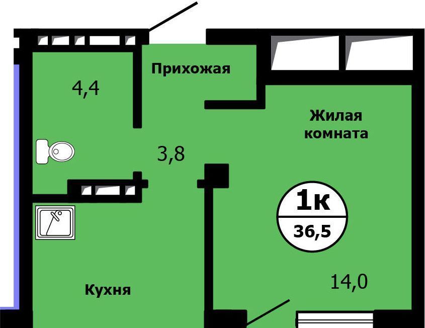 квартира г Красноярск р-н Свердловский ул Лесников 41 фото 1